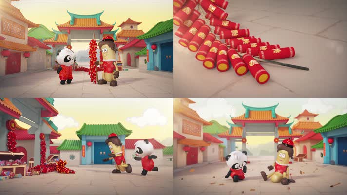 熊猫新年祝福拜年