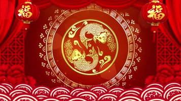 喜庆过年舞台开场背景循环