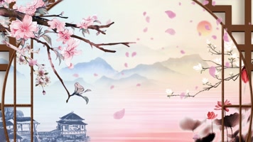 梅花中国风水墨背景循环