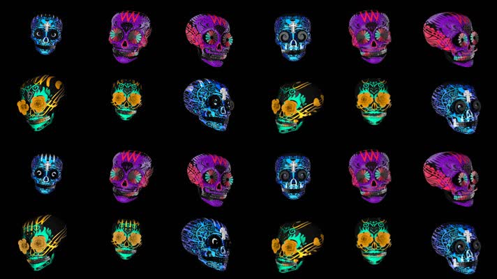 万圣节炫彩骷髅