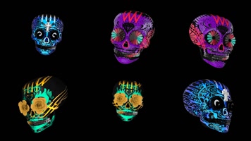 万圣节炫彩骷髅