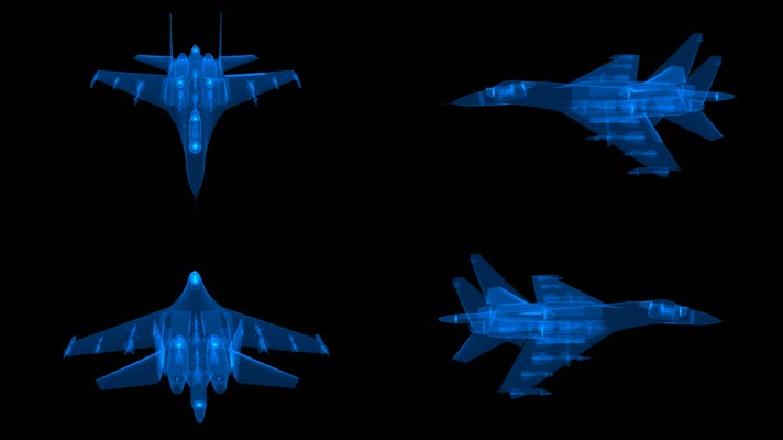 3d战斗机全息图
