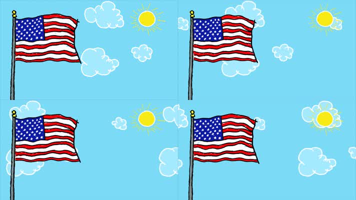 卡通美国国旗