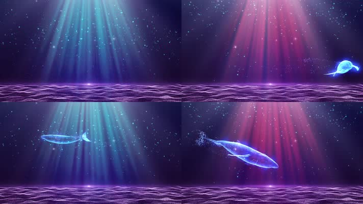 梦幻星空大鱼游动循环舞台