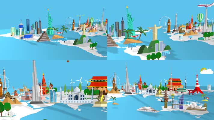【4K】环球旅行MG动画