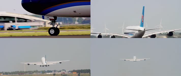4k中国南方航空飞机起飞过程超近镜头