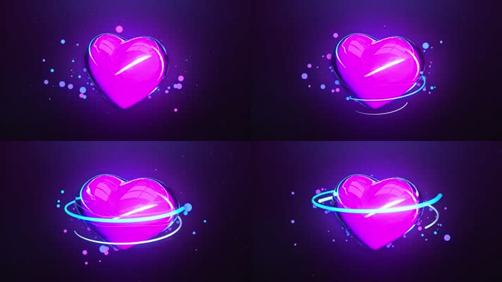 霓虹爱心浪漫动态背景