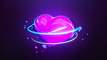 霓虹爱心浪漫动态背景