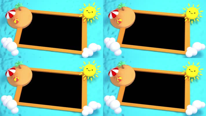 可爱夏日题词背景板