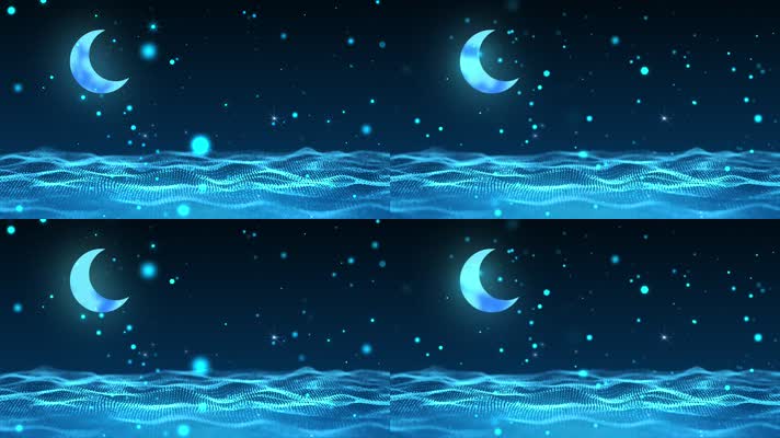 月亮夜色唯美背景循环