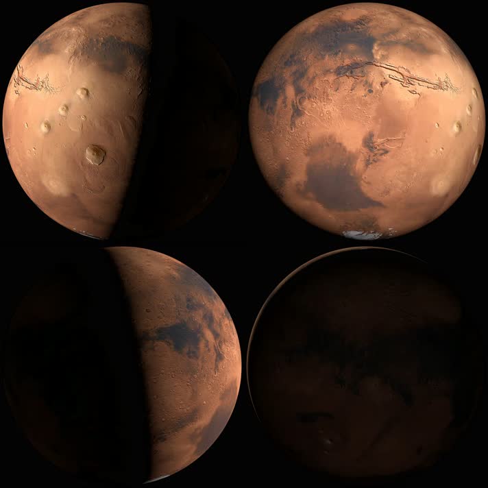 【4K】火星昼夜变化