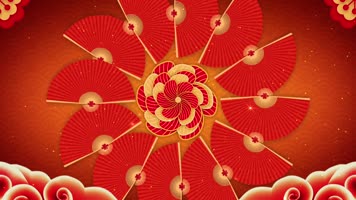 扇子中国风舞台背景循环
