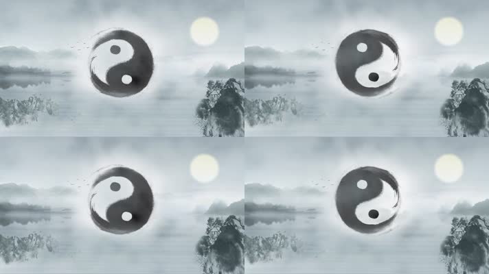 水墨太极图背景循环