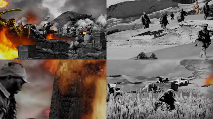 长征红军抗战通用视频素材