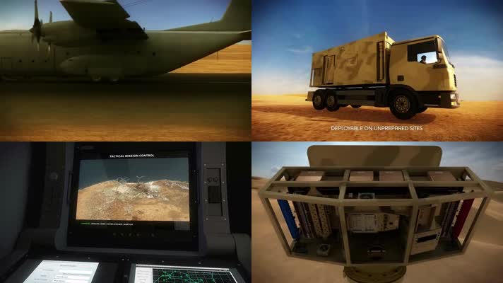 军用雷达车武器装备3D动画