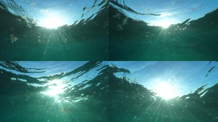 阳光照进海水 水下摄影 升格视频