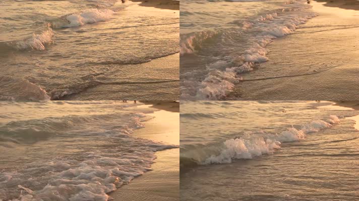 海浪拍打沙滩 