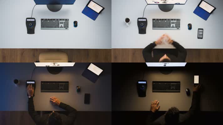 男子在办公室使用笔记本电脑 iPad 4K视频