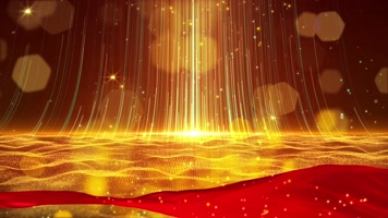 红绸粒子颁奖舞台循环