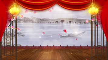 水墨戏曲舞台背景循环 水墨戏曲舞台背景循环