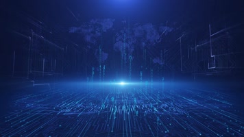 蓝色科技空间数字背景循环