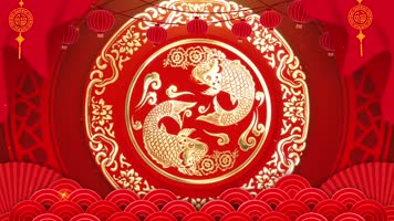 年年有鱼喜庆背景循环