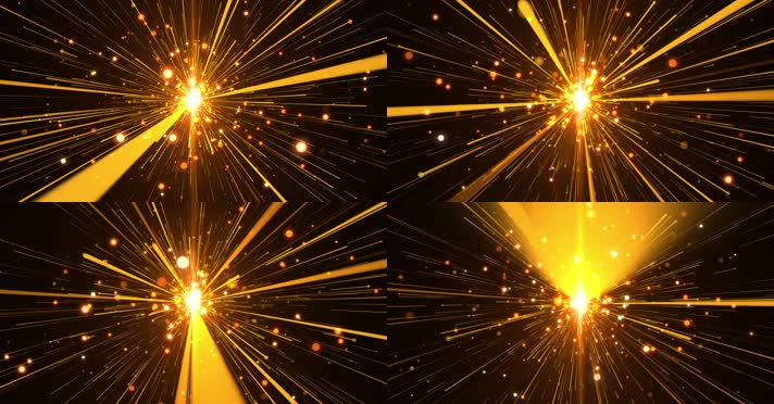 精美金色放射粒子穿梭舞台背景素材