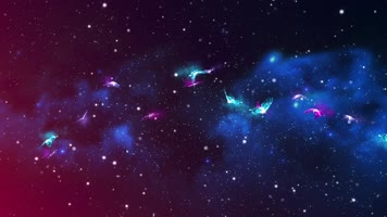 梦幻星空蝴蝶飞舞背景循环