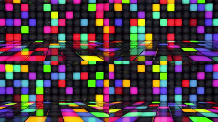【4K】炫彩方块舞台背景