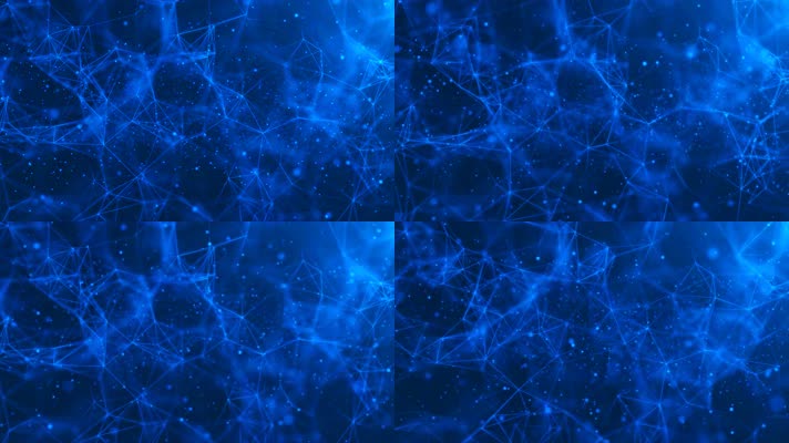 4K蓝色plexus点线连接背景视频 