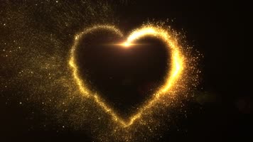 金色心形粒子