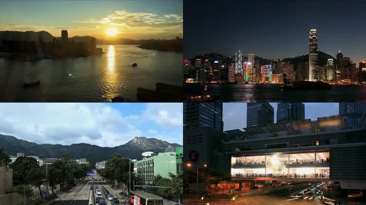 香港旅游地标景点延时摄影风光片