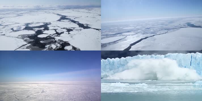 地球温室效应两极冰山融化崩塌