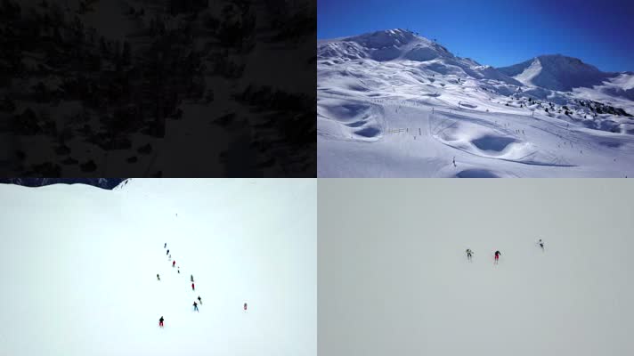 雪山 滑雪胜地 航拍