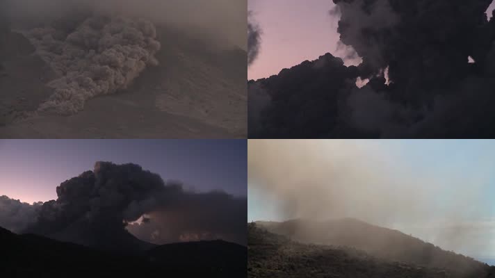 火山爆发火山喷发灰熔岩流自然地质灾害