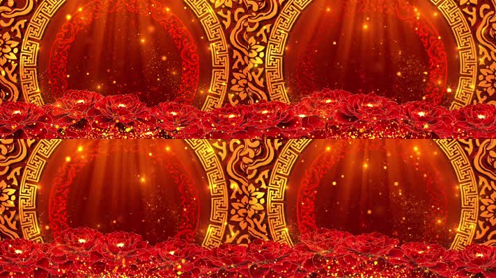 大气牡丹歌舞舞台背景循环