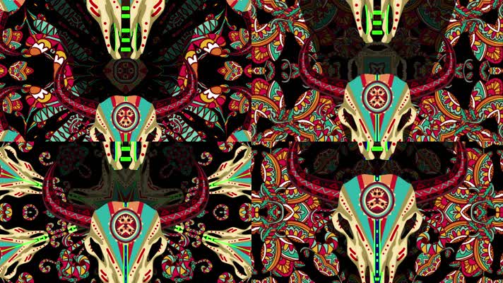 牛头纹饰VJ背景