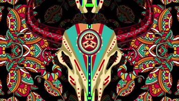 牛头纹饰VJ背景