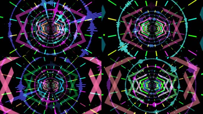 动感vj霓虹灯隧道循环