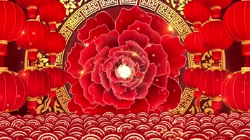 大气牡丹歌舞晚会背景循环