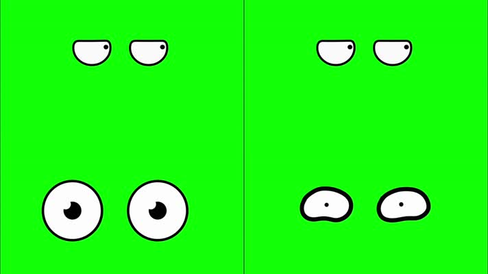 绿屏幕抠像卡通眼睛