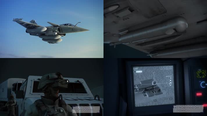 战斗机雷达扫描锁定空战航空科技3D动画