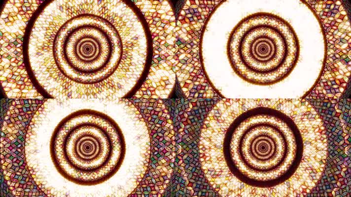 金色圆形旋转隧道背景