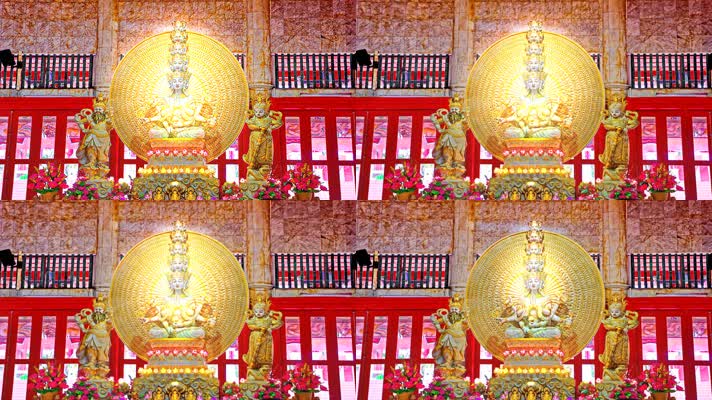 佛堂金身佛像菩萨宗教场景