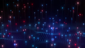 4K发光蓝色粒子上升视频