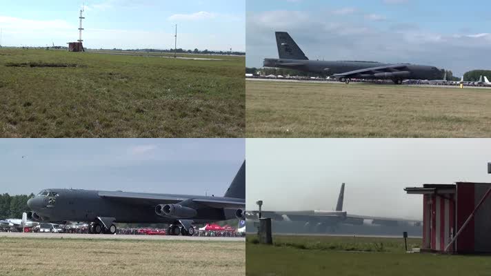 空中堡垒波音B-52轰炸机起飞实拍