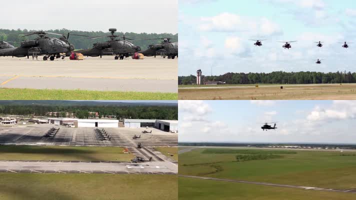 AH-64阿帕奇直升机大规模群飞