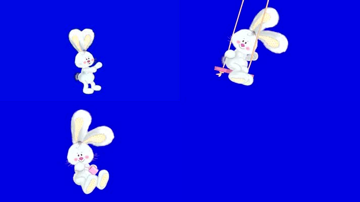 绿屏幕抠像可爱小白兔