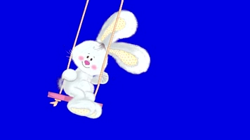 绿屏幕抠像可爱小白兔