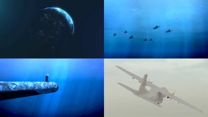 海洋多用途攻击潜艇作战三维模拟动画